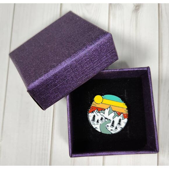 Mountian Adventure Pin for Hat, Lapel, Lanyard, Apron, Jacket or Backpack - Picture 4 of 4